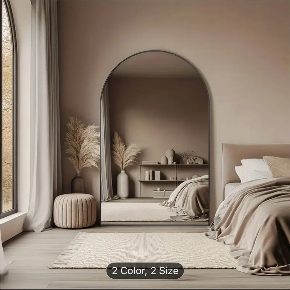 Elegant Black Arched Wall Mirror